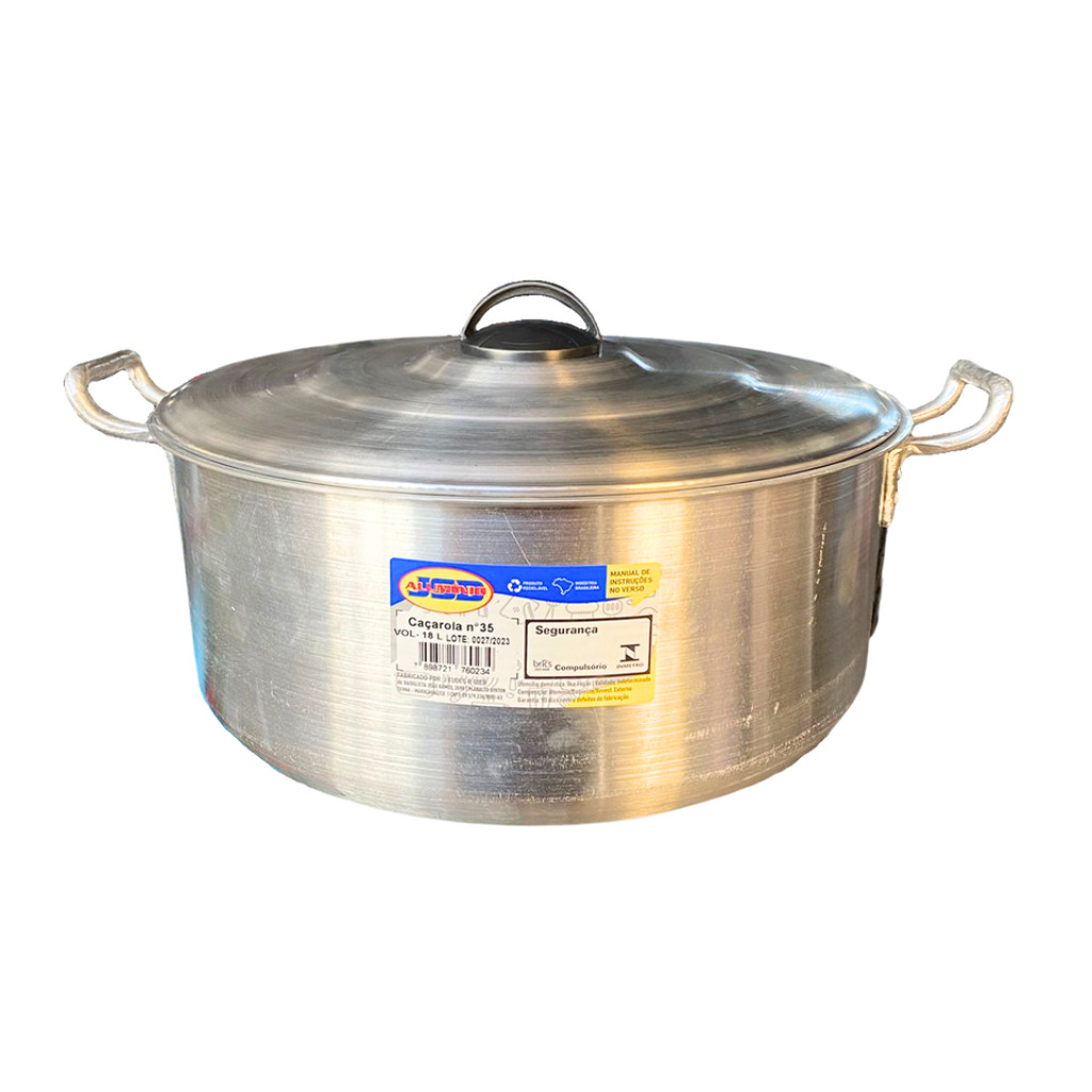 Caçarola Linha Hotel N 35 18 Litros Restaurante Industrial Alumínio - Bares Escolas - Cervejeiro - JSD em Oferta na Shopee