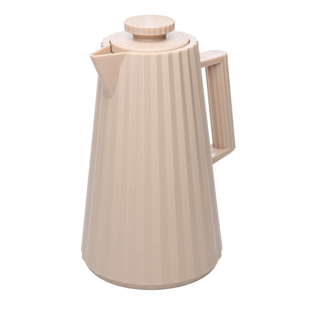 Garrafa Térmica Wolff Plissé e Plástico 1L Bege - Home & Living