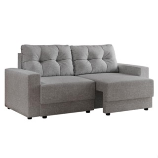 Sofá 3 Lugares Retrátil Lubeck Linho Cinza