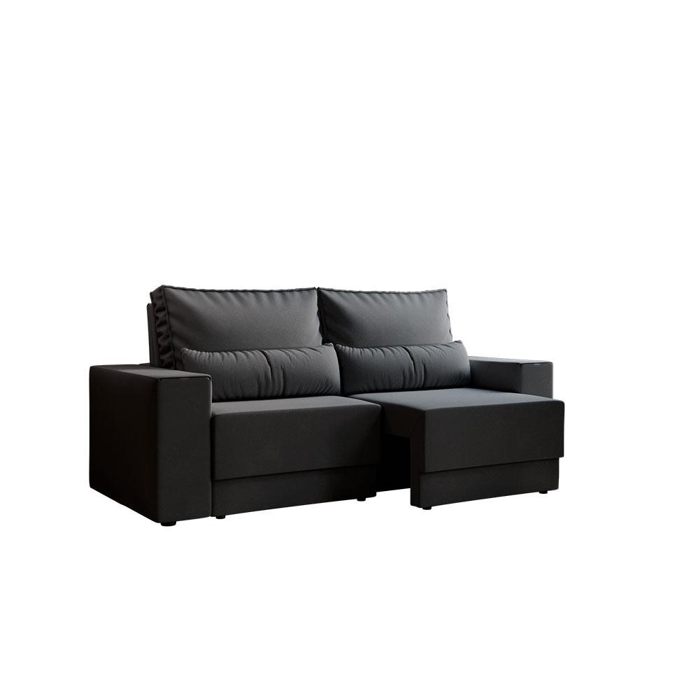 Sofá 3 Lugares Retrátil Sochi Suede Grafite em Oferta na Shopee