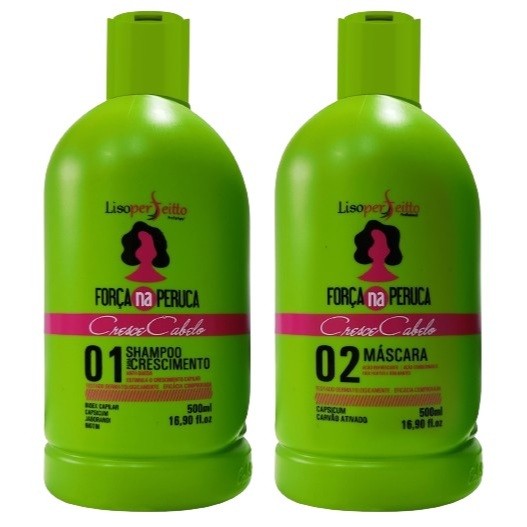 Kit Shampoo e Condicionador Crescimento Capilar FORÇA NA PERUCA FORTE DE MAIS 500ML