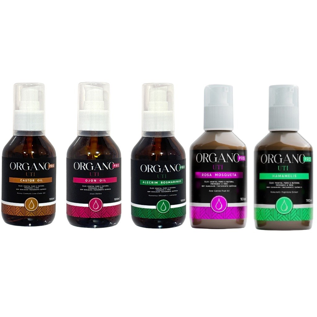 os melhores oleos vegetais capilares ojon, rosa mosqueta alecrim hamamelis  mamona 100ml cada melhor