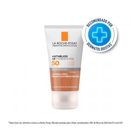 PROTETOR SOLAR FACIAL LA ROCHE-POSAY ANTHELIOS AE-PIGMENTATION ANTI-IDADE MORENA FPS 50 COM 40G
