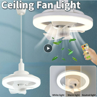 Ventilador de teto Luz LED Fan Light Com Controle Remoto E27 Suporte da lâmpada 360 Cabeça Agitando Dimmable 3speed Ventilador Elétrico Lustre