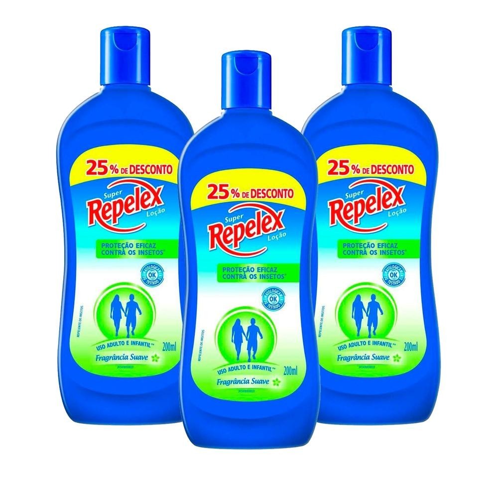 Repelente Repelex Loção Family 200ml - Kit c/ 3 unidades
