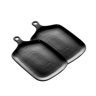2 Travessas Wolff Nórdica Preto de Porcelana 26cm x 16cm