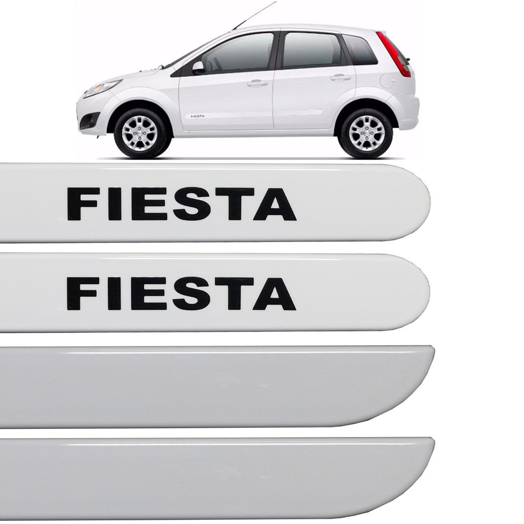 Jogo Friso Lateral Fiesta Rocam 2003 até 2013 Branco Artico