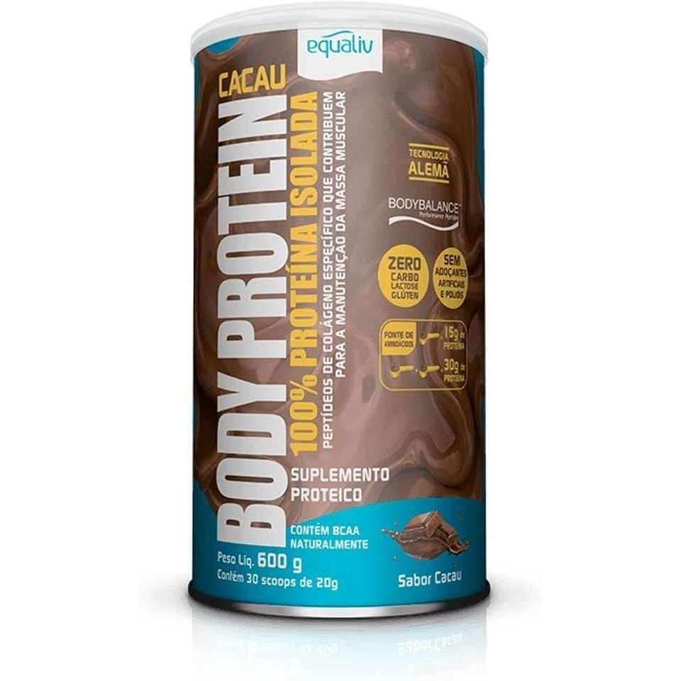 BODY PROTEIN SABOR CACAU - 600 G - EQUALIV Proteína isolada