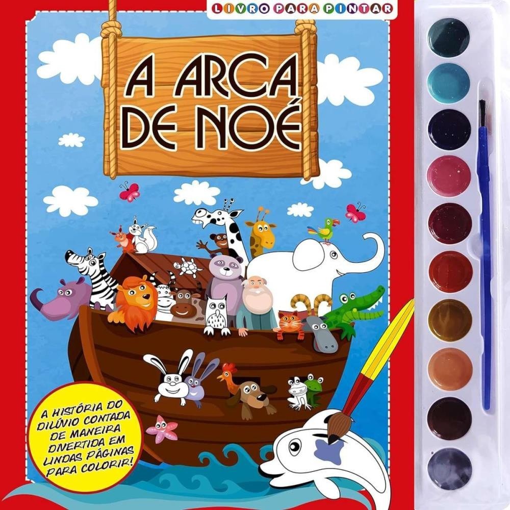 Livro para Pintar com Aquarela A Arca de Noé