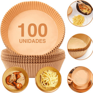 Forma de airfryer descartavel antiaderente de papel cozinha redondo fritadeira cozimento protetor forro tapete