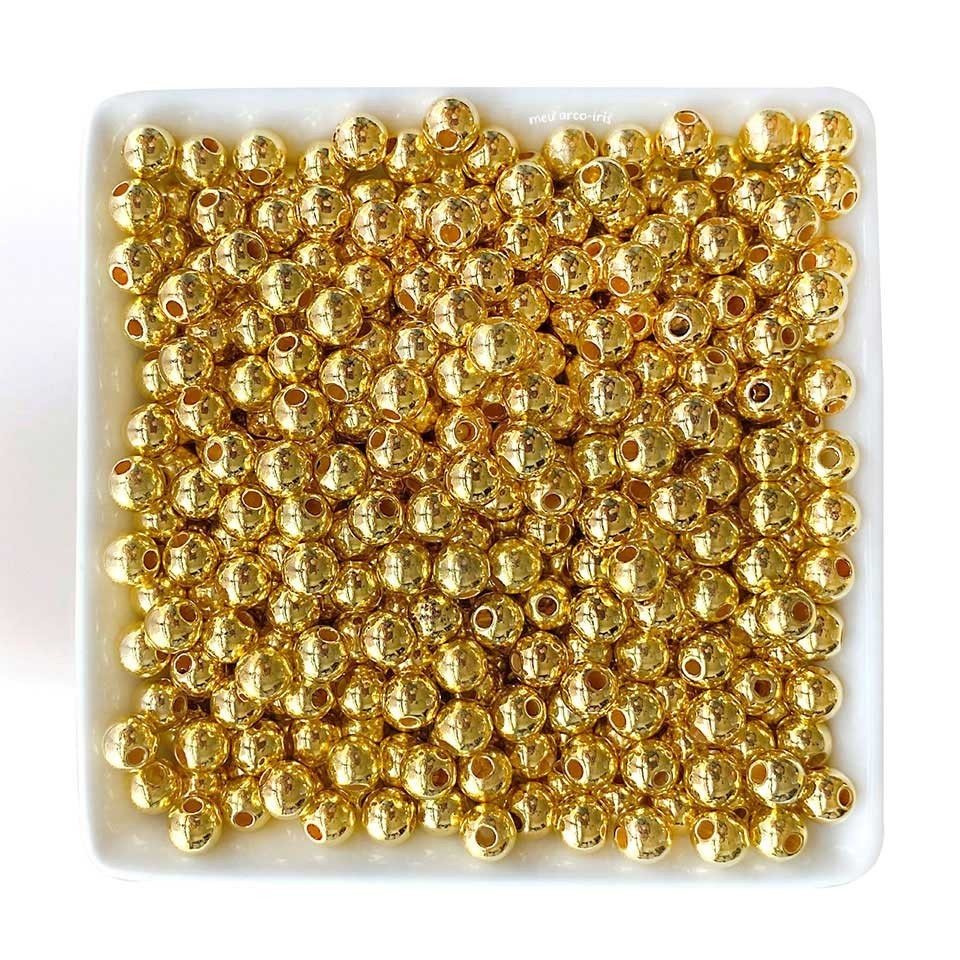 Miçanga Bola Dourada 6mm - 390 pçs em Oferta na Shopee