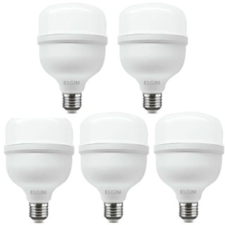 Kit 5 Lâmpadas led super bulbo 20W 1680 lúmens branca fria - A80 - Elgin (110V/220V)