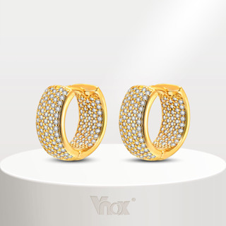 Brincos Vnox Full Diamond Zircon Em Forma De U Para Mulheres , 18K Gold Luxury Fashion Hypoallergenic Earring Jewelry em Oferta na Shopee