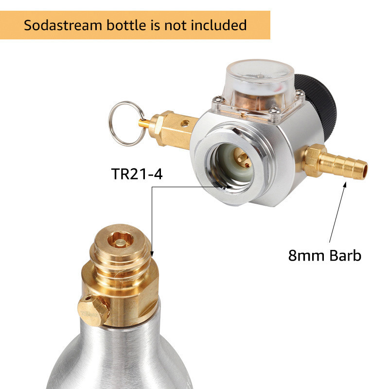 Cilindro Do Tanque Da Garrafa De Refrigerante Com Kit Carregador De CO2 , Comprimida Alta 2200psi 15MPA E Mini Regulador