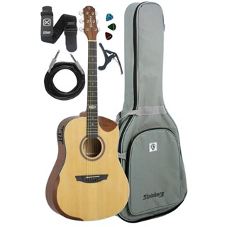 Violao Folk Strinberg Sd201 Hcr Ns Black+bag+ Kit Completo em Oferta na Shopee