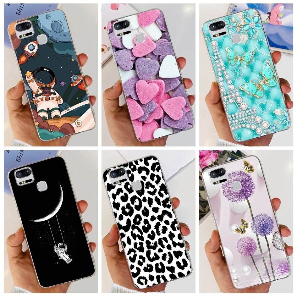 Para Asus ZenFone 3 Zoom 4 ZE554KL ZE553KL Caixa Z01KS Z01HD Capa Transparente Moda Leopardo Astronauta De Silicone Macia TPU