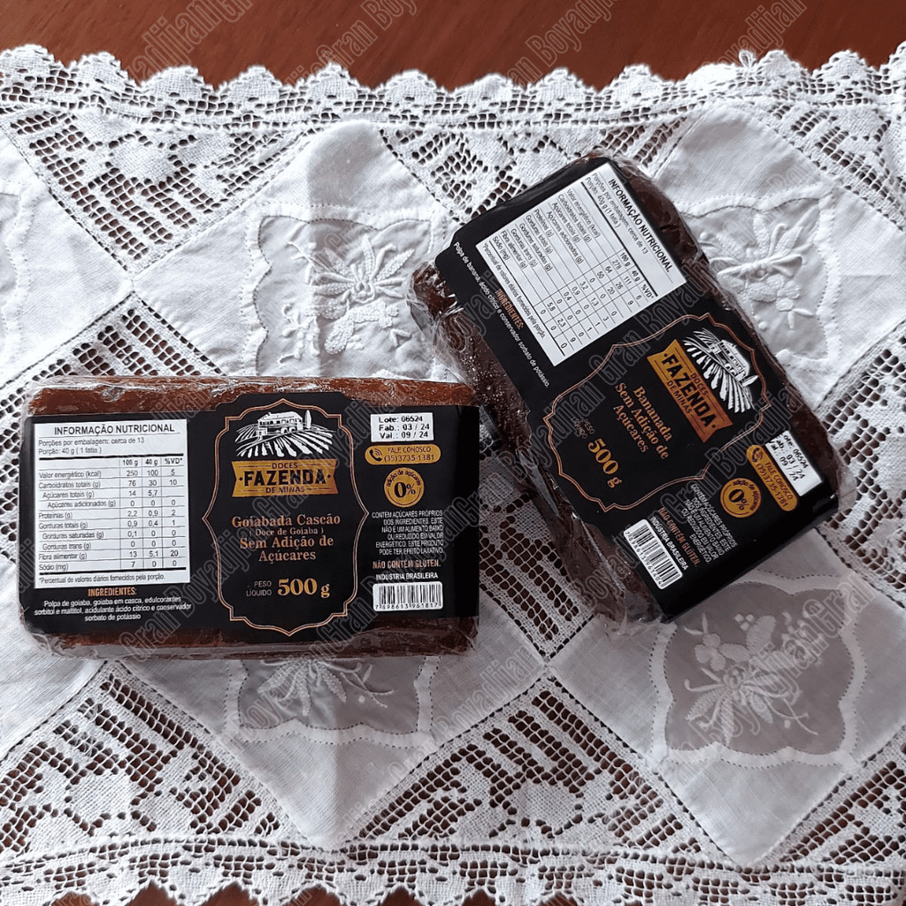 Kit Doce Diet Bananada e Goiabada Cascão Sem Adição Açúcar - Fazenda de Minas