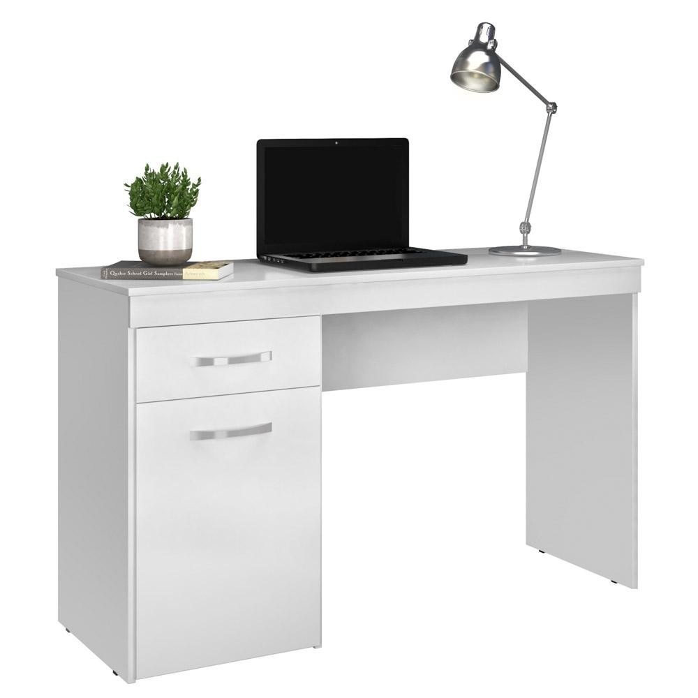 Mesa Para Computador Escrivaninha 1 Porta 1 Gaveta Vitória D02 Branco - Mpozenato - Home & Living