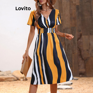 Lovito Vestido Boho Patchwork Com Bata Para Mulheres LSE01063