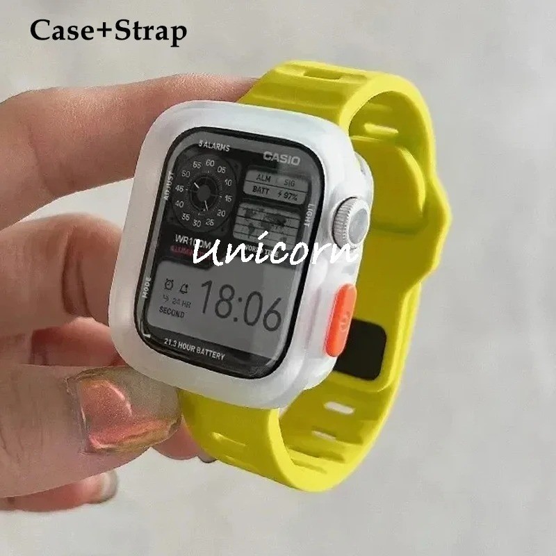 Pulseira Correa De Silicone Para Smartwatch Relógio Inteligente 9 8 7 41mm 45mm ultra 2 49mm 44mm 40mm 38 42mm I Série 6 SE 5 4