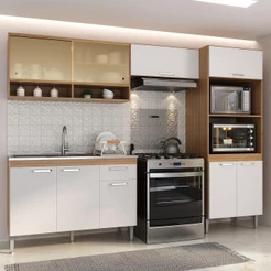 Armário de Cozinha Compacta Modulada com Gabinete para Pia Paris Multimóveis MP2227