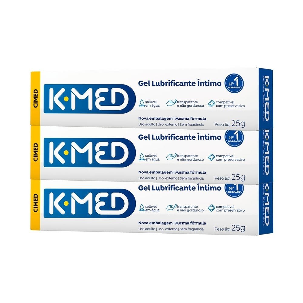 Kit c/ 3 unidades - Gel Lubrificante Íntimo K-med 25g - Health