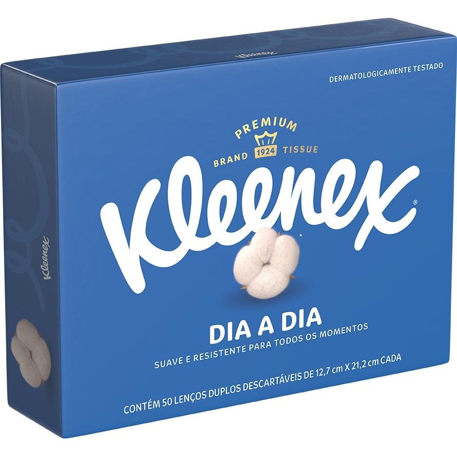 Lenço de Papel Kleenex Folha Dupla 50 Lenços