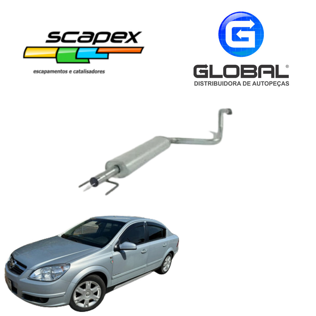 Escapamento Silencioso Intermediario Vectra Sedan 2.0 2.4 8v 16v 2006 a 2007 Original Scapex