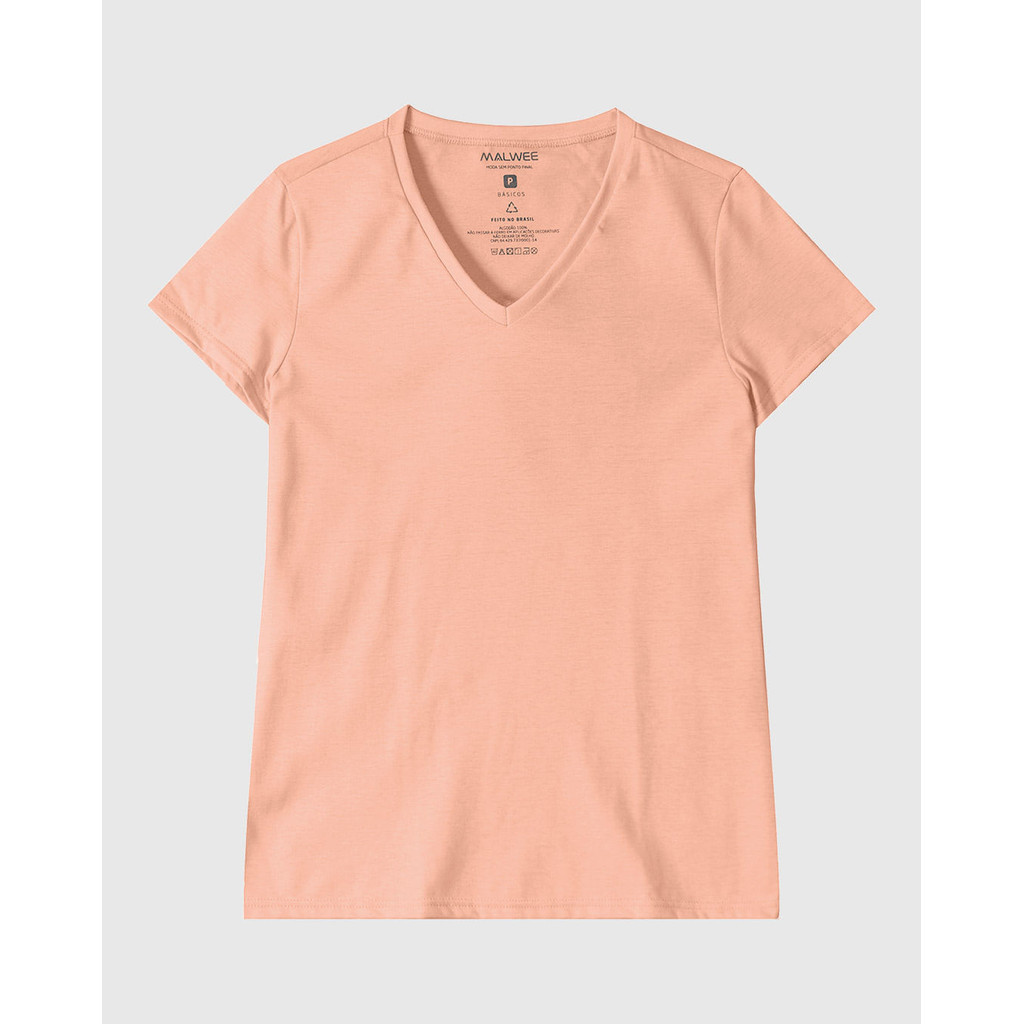 Blusa Básica Feminina Decote V Em Algodão - Women Clothes