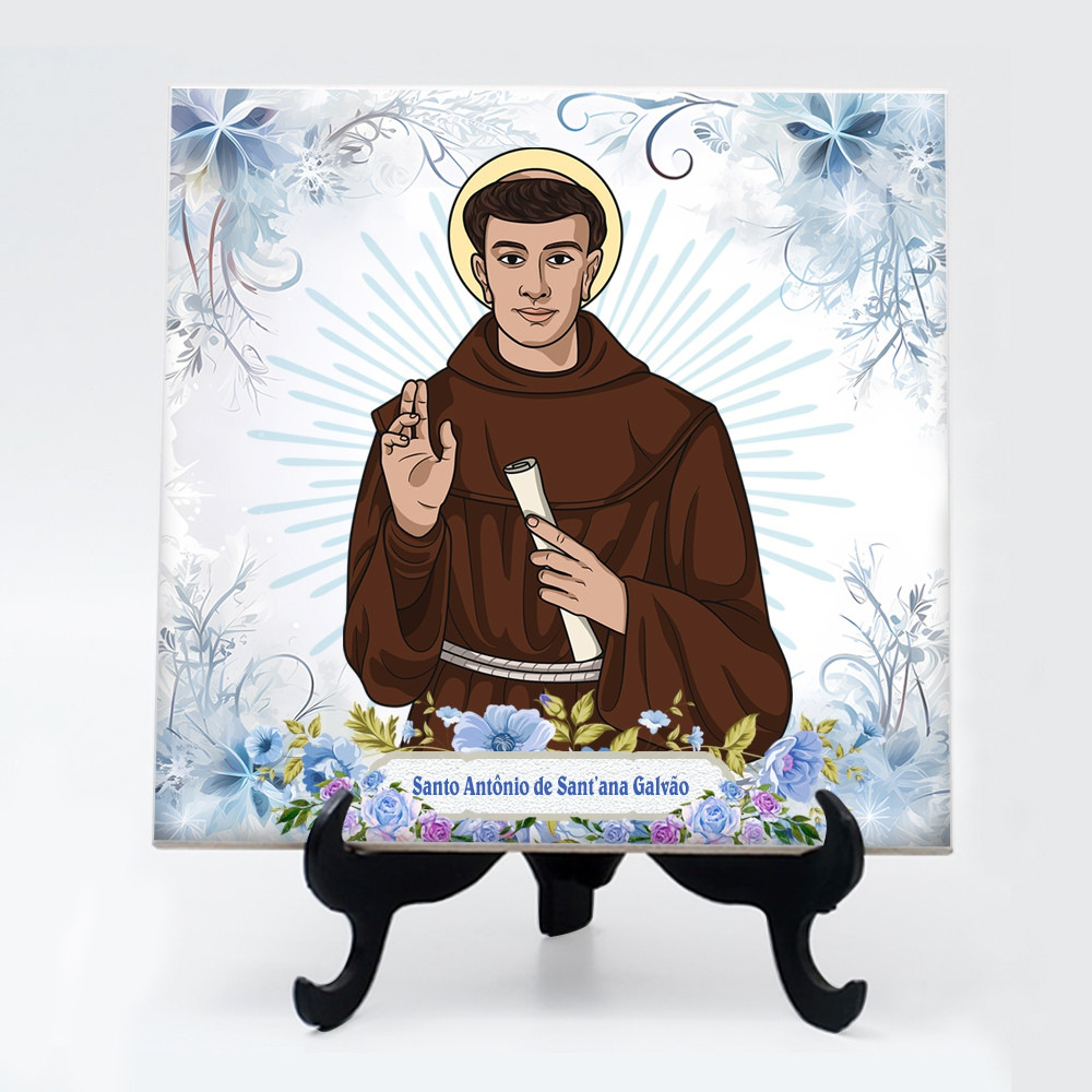 Quadro azulejo Frei Galvão Santo Antônio de Sant'ana Galvão 24