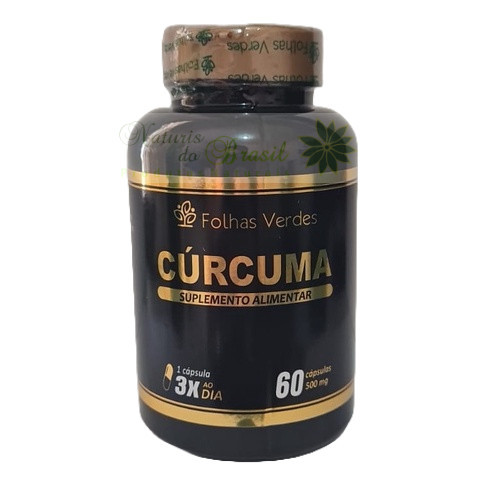 Cúrcuma 500mg PREMIUM 60 Cápsulas - Folhas Verdes