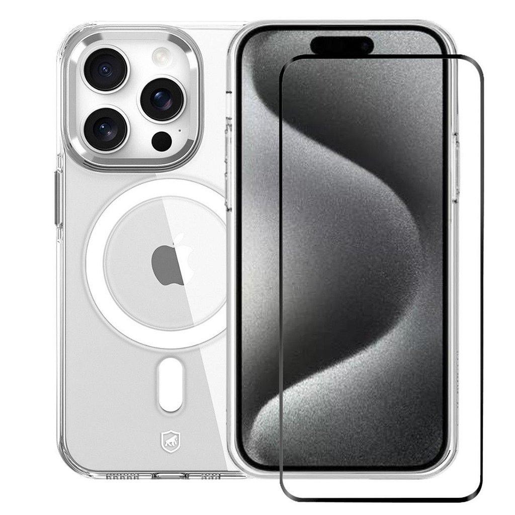Kit Capa MagSafe Crystal Armor e Pelicula Ultra Glass para iPhone 15 Pro - Gshield - Mobile & Gadgets