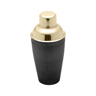 Coqueteleira Lyor de Aço Inox Preta e Dourada 500ml