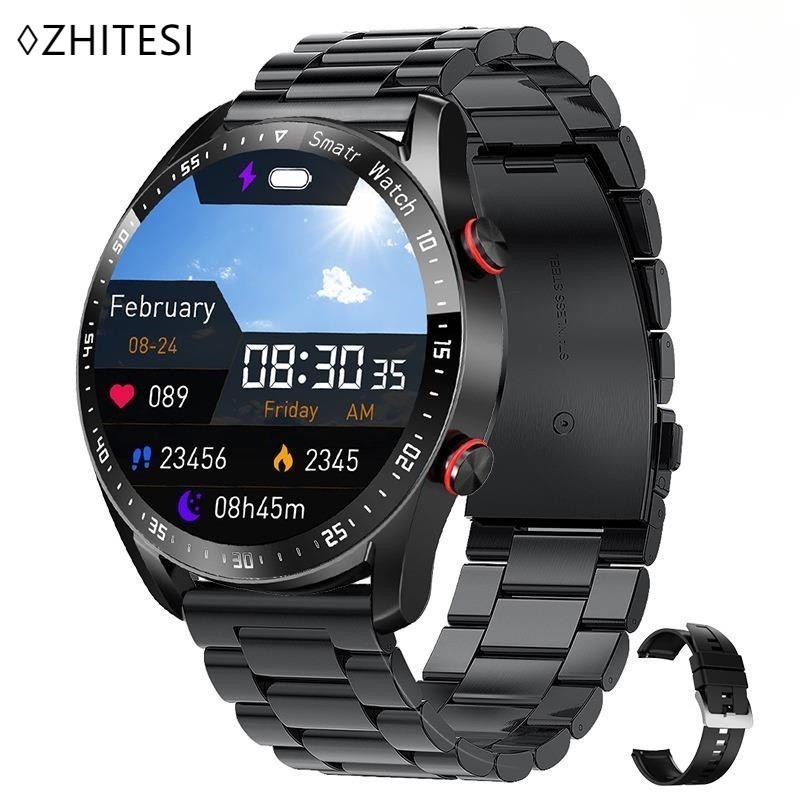 HW20 Smartwatch Relógio Inteligente Bluetooth Chama ECG + ppg Comercial À Prova D'água Com Pulseira De Aço Inoxidável