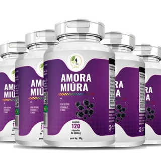 Kit C/5 Amora Miúra Vit. C Selênio e Zinco 120 Cáps - Fits Life