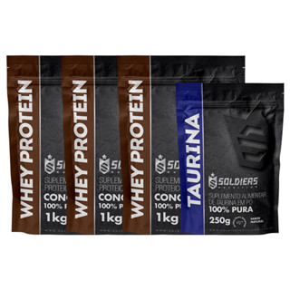 Kit: Whey Protein Concentrado 3Kg + Taurina 250g - 100% Importado - Soldiers Nutrition