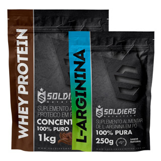 Kit: Whey Protein Concentrado 1Kg + Arginina 250g - 100% Importado - Soldiers Nutrition