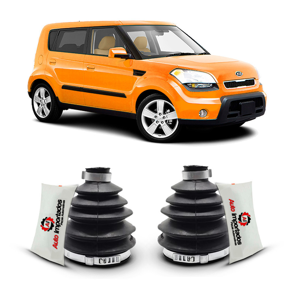 Par Kit Coifa Borracha Graxa Abraçadeira Homocinética Lado Roda Kia Soul 2009 2010 2011 2012 2013 2014