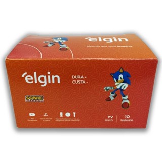Pilha Zinco 9V Elgin Bateria 9 Volts Carvão 6F22 Caixa kit com 10 unidades em Oferta na Shopee