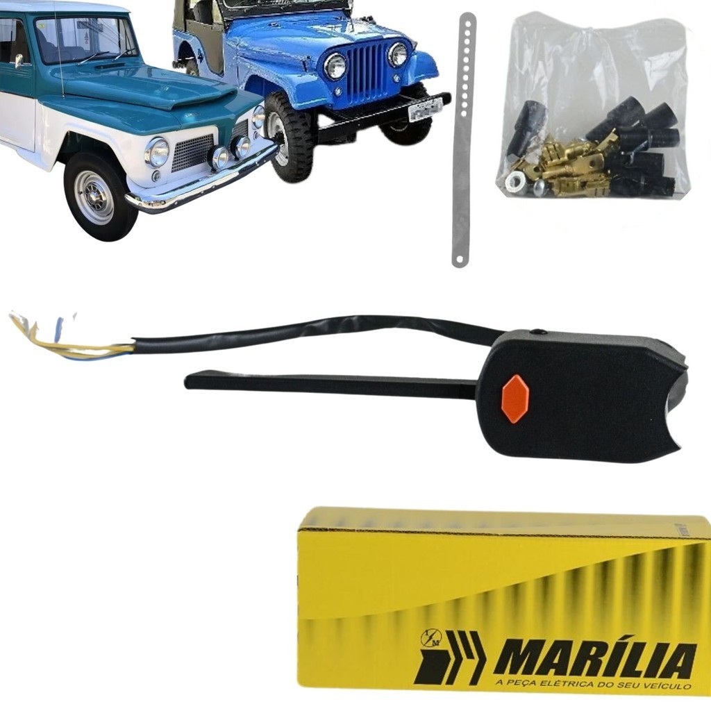 Chave de Seta para Jeep / Rural / F75 Ford Willys / Adaptação Universal 12V - 6 Fios + Kit Instalação (0J50L84520) - Spare Parts and Accessories for Vehicles