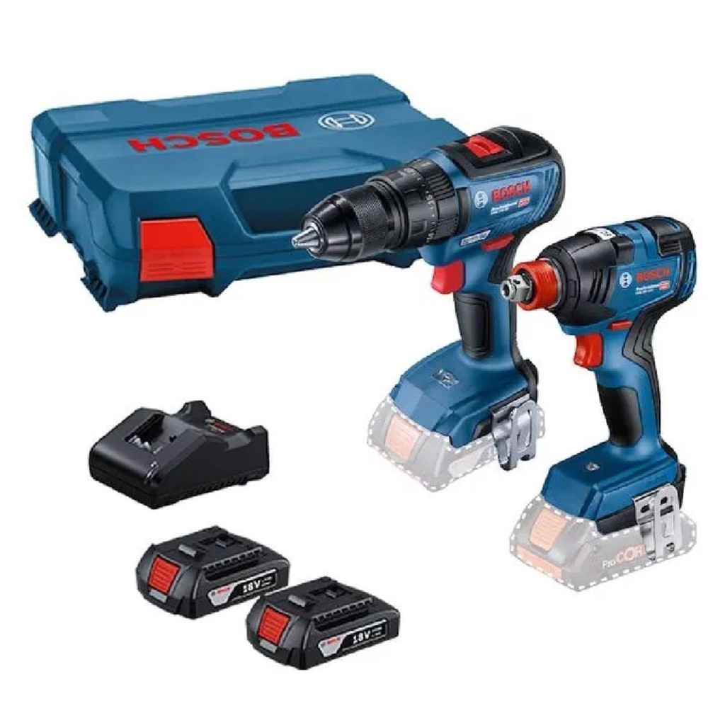 Kit Parafusadeira GSB-18V-50 + Chave Impacto GDX-18V-200 BIVOLT BOSCH em Oferta na Shopee