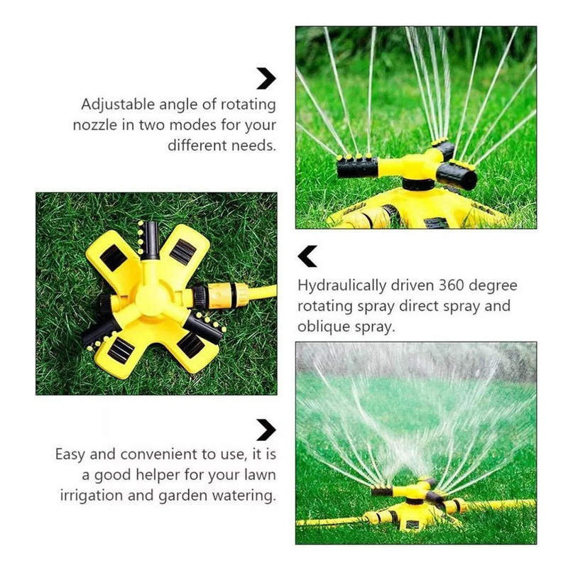 Detalhes do 3 Peças 360 ° Cabeça De Aspersão Rotativa Automática Para Irrigação De Berçário Aspersor Tandem De Três Pinos