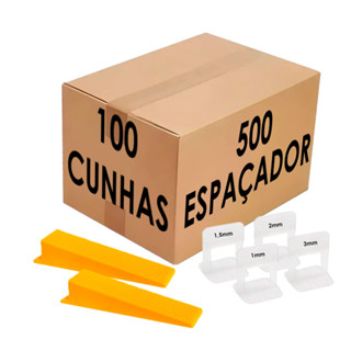 500 ESPAÇADOR NIVELADOR + 100 CUNHAS PISO PORCELANATO em Oferta na Shopee