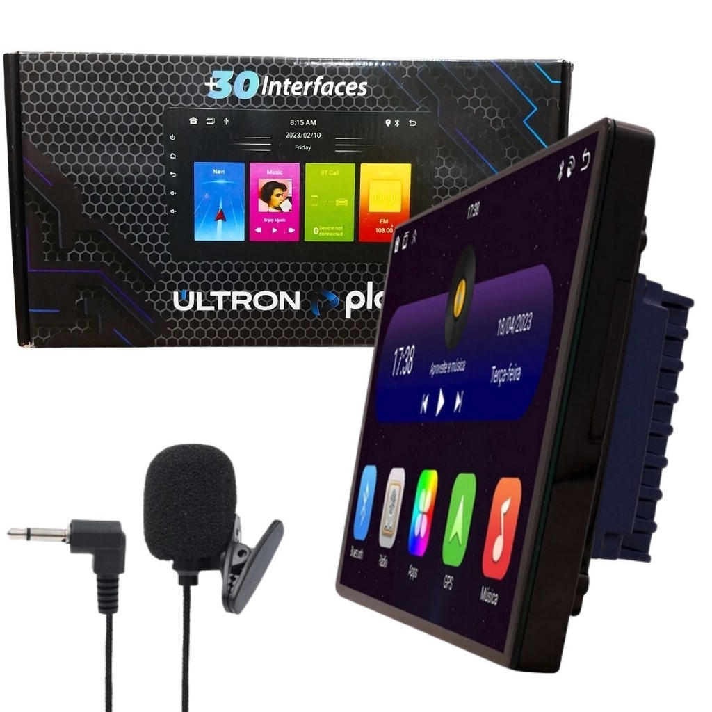 CENTRAL MULTMÍDEA ULTRON PLAY 9" BT WIFI QUADCORE 2 RAM 32GB