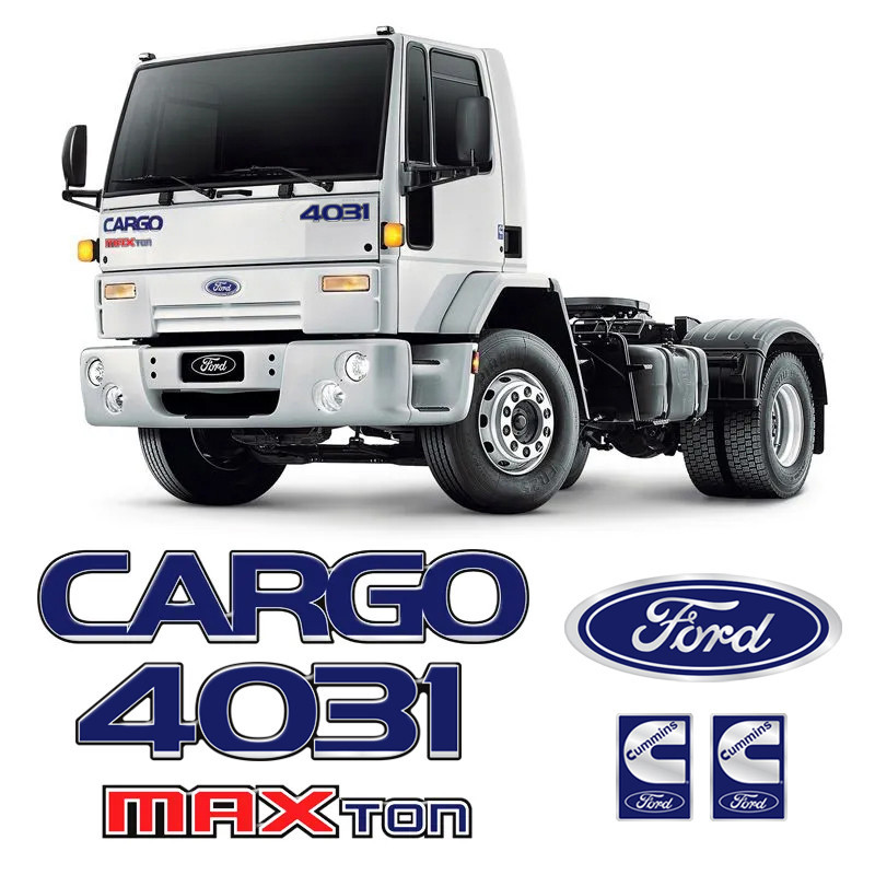 Kit Adesivos Ford 4031 Cargo MaxTon Cummins Emblema Caminhão Genérico