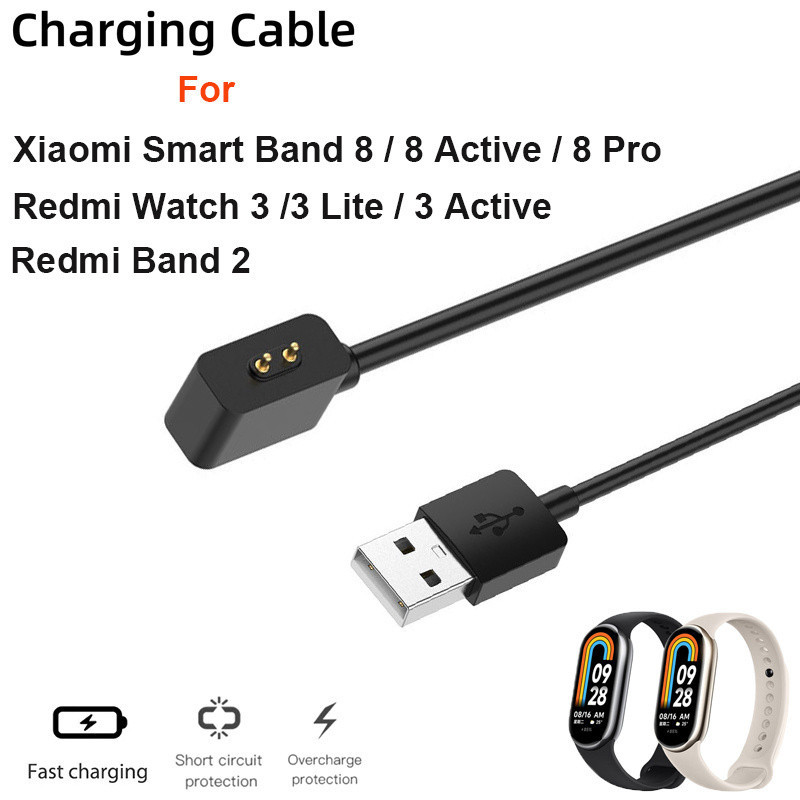 Carregador USB Para Xiaomi Mi Band 8/8Pro/8 Cabo De Carregamento Ativo Redmi Watch 3/4 Fio De Smartwatch