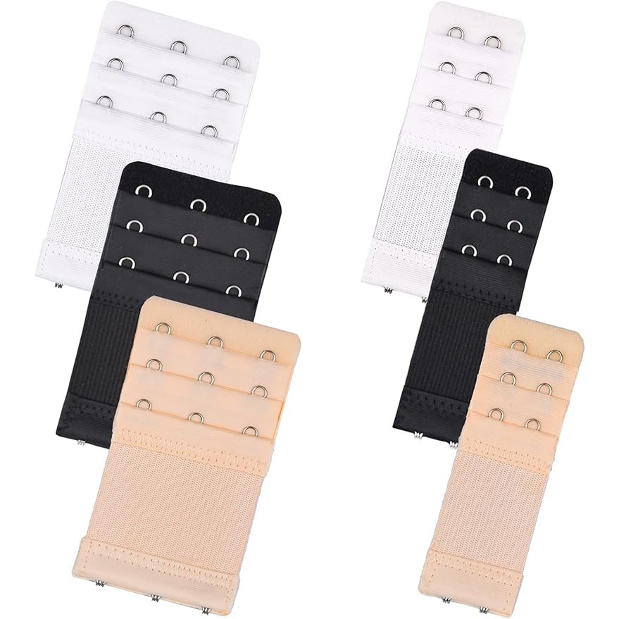 Conjunto Extensor De Sutiã-Extensores Elásticos De 2 E 3 Ganchos (Preto/Branco/Nu) Para Maternidade Troca De Peso
