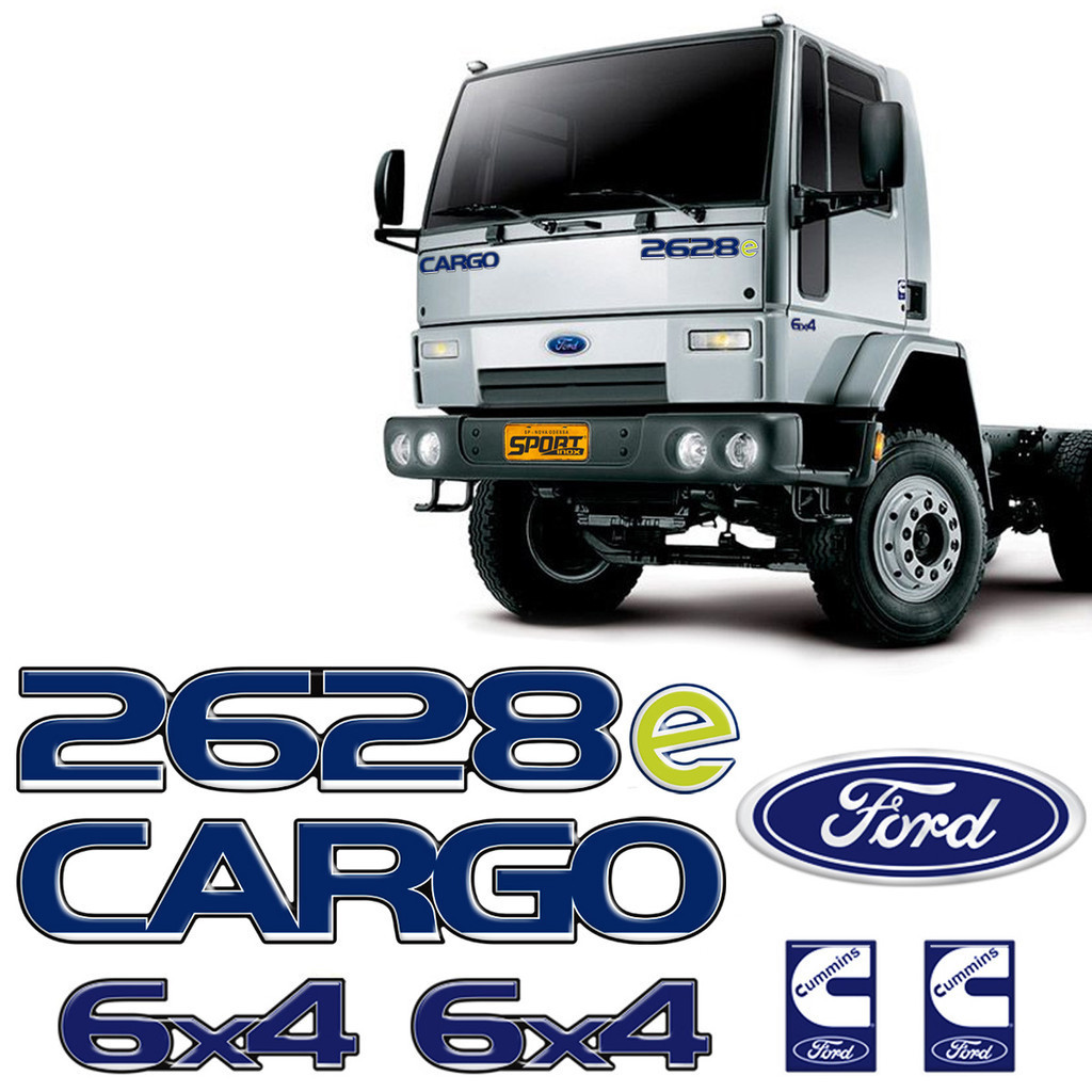 Kit Adesivos Cargo 2628e 6x4 Cummins Emblemas Caminhão Ford Genérico
