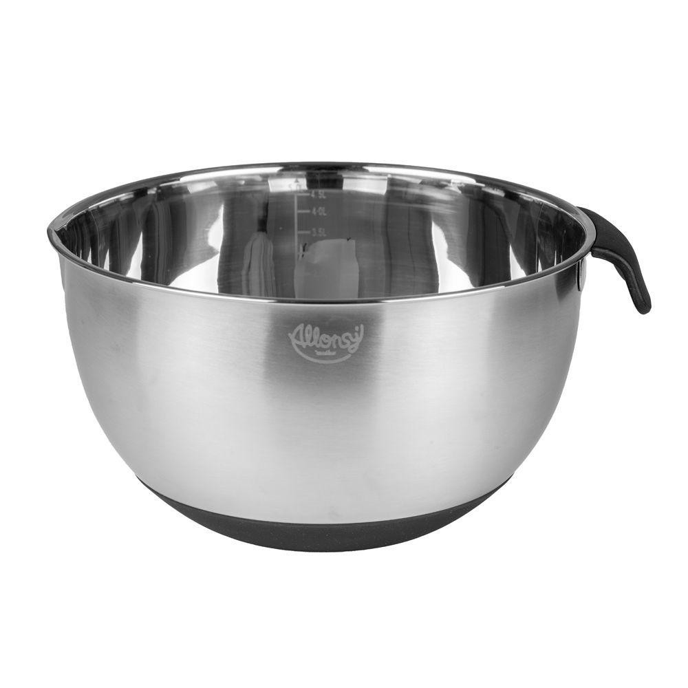Bowl Prata e Preto Multiuso Aço Inox 5L com Alça Cromus Allosy para Receitas Pesadas 24x21x13cm 1un em Oferta na Shopee