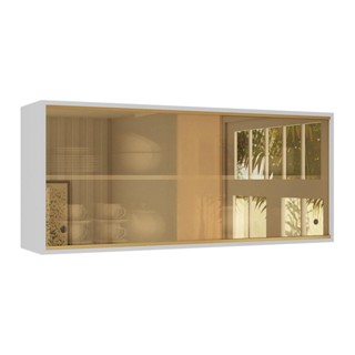 Armário de Cozinha Aéreo 105cm 2 Portas de Correr em Vidro Siena Multimóveis MP2191 em Oferta na Shopee